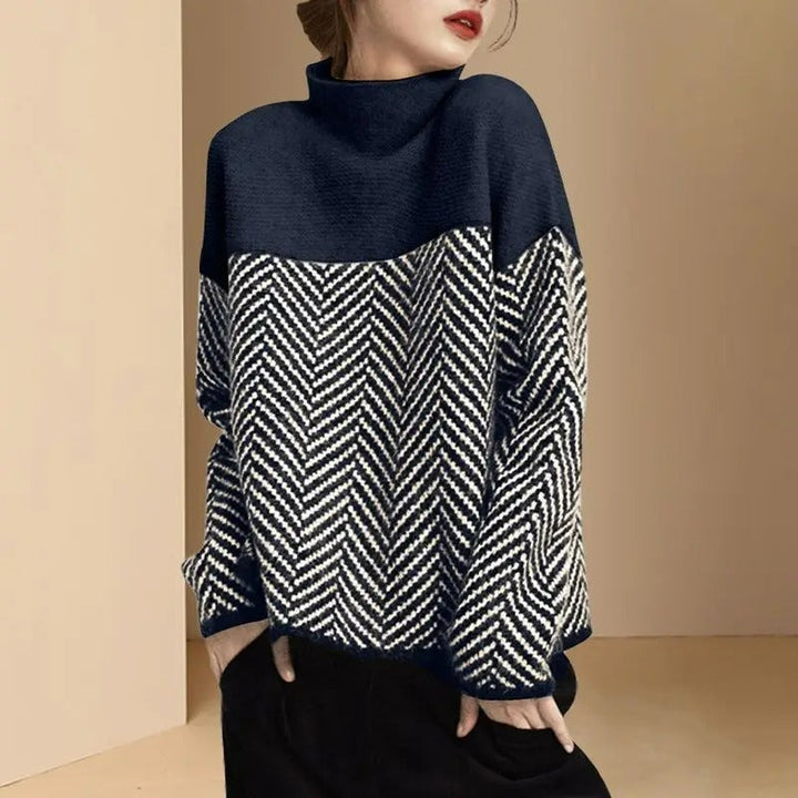 Elara | High-Neck Patterned Jumper