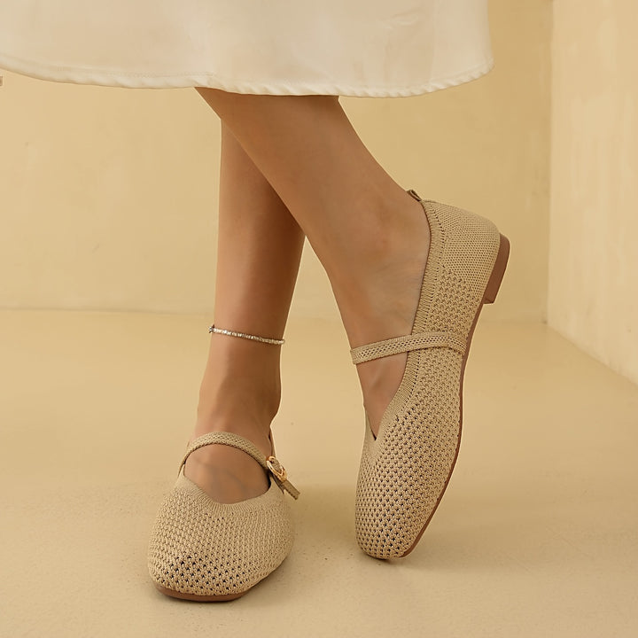 Clara | Women's Strappy Square Toe Ballet Flats