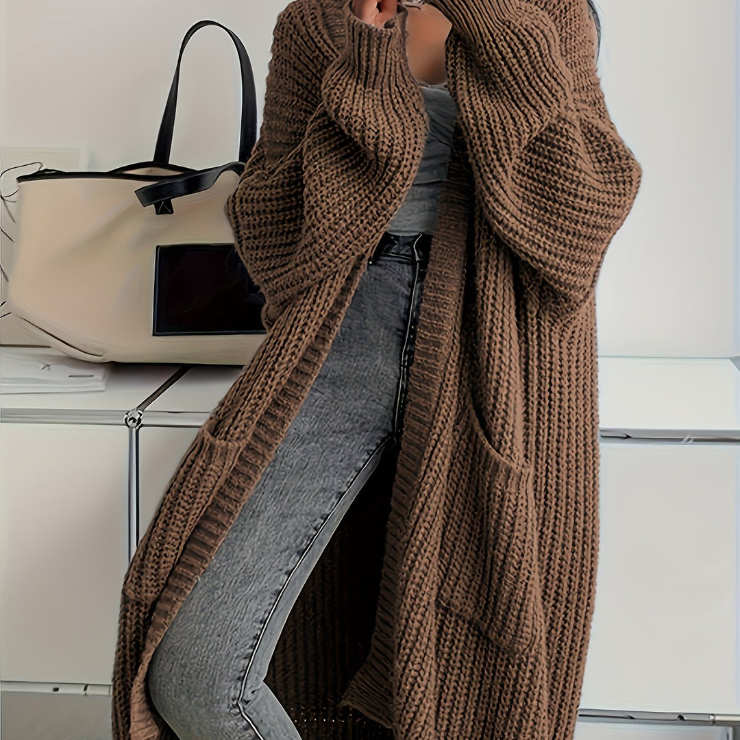 Camille | Women's Longline Open-Front Knit Cardigan