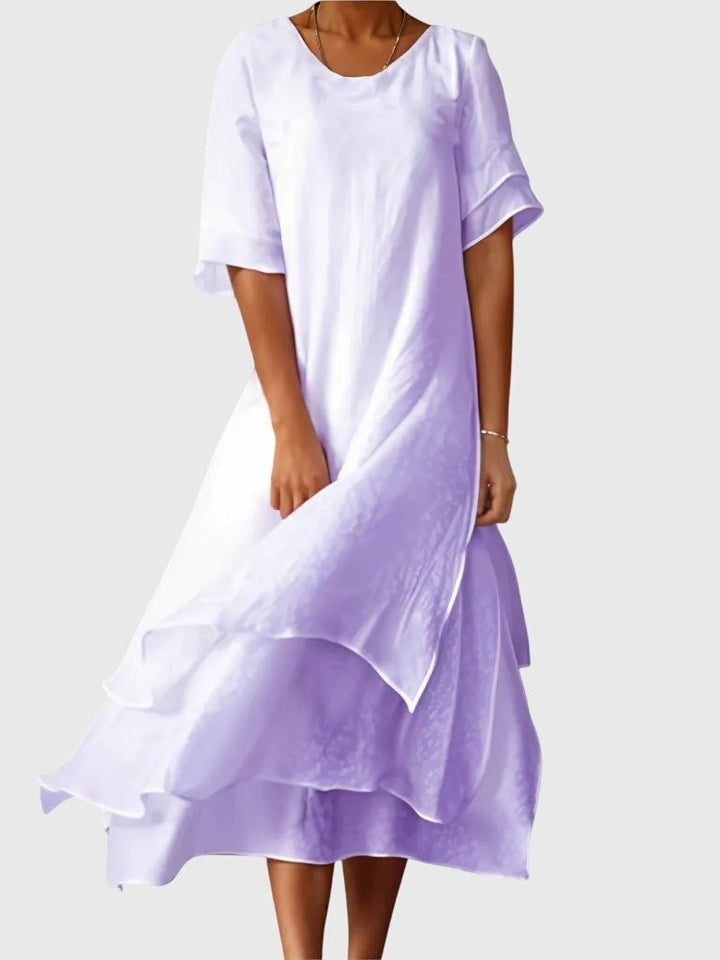 Roselle | Layered Asymmetrical Midi Dress
