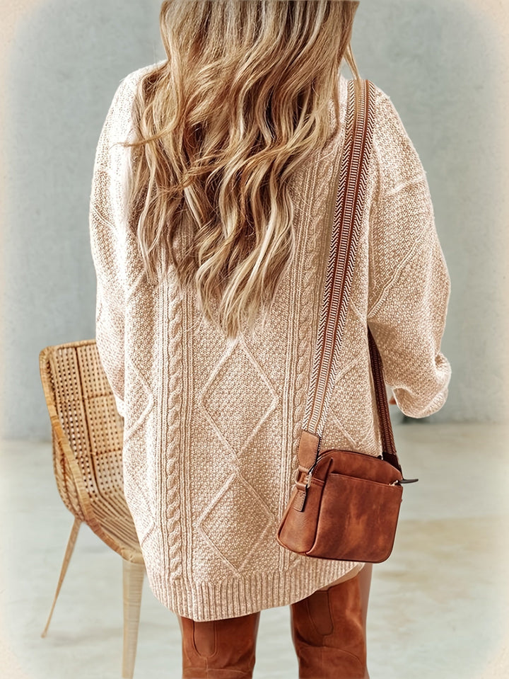Clarissa | Women's Cable-Knit Sweater Dress