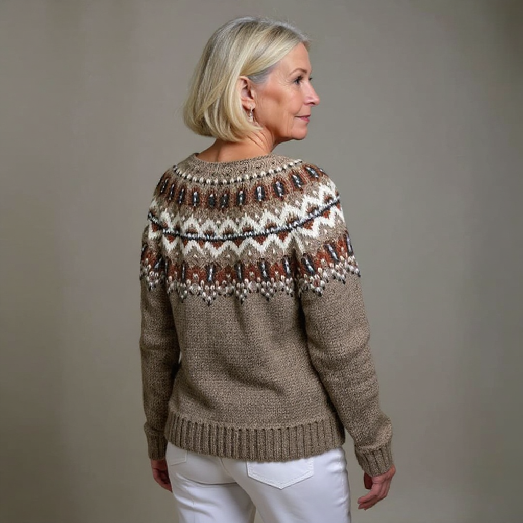 Juliet | Women's Vintage-Style Nordic-Pattern Cardigan