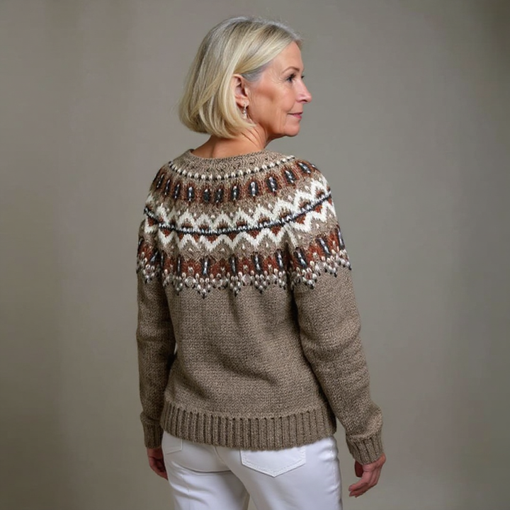 Juliet | Women's Vintage-Style Nordic-Pattern Cardigan