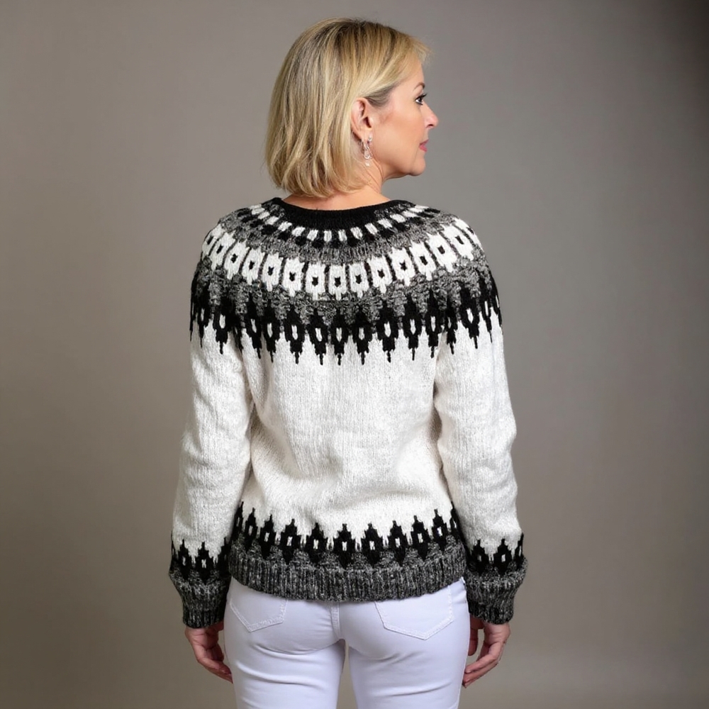Camille | Women's Nordic-Pattern Button-Front Cardigan