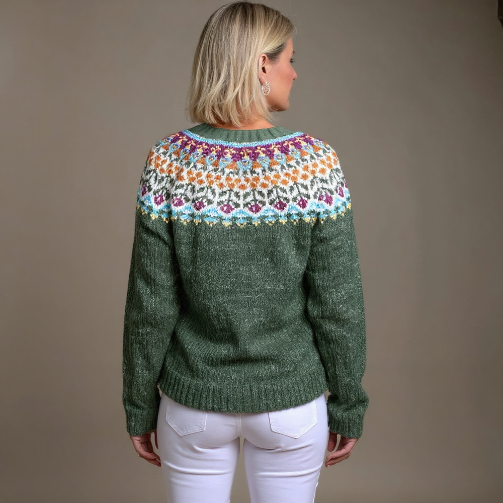 Josephine | Women's Vintage-Style Nordic-Pattern Cardigan