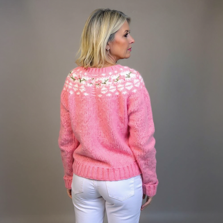 Rosalie | Women's Nordic-Pattern Button-Front Cardigan