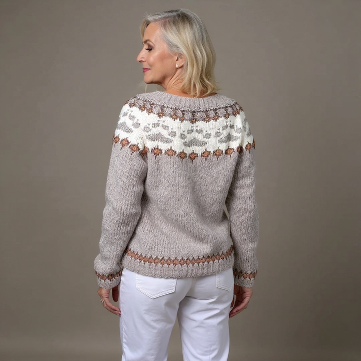 Adelaide | Women's Vintage-Style Nordic-Pattern Cardigan