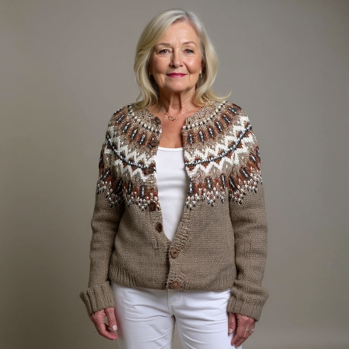 Juliet | Women's Vintage-Style Nordic-Pattern Cardigan