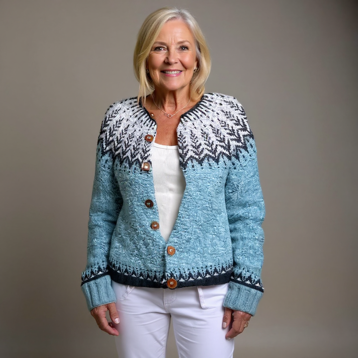 Annabel | Women's Retro Nordic-Pattern Cardigan