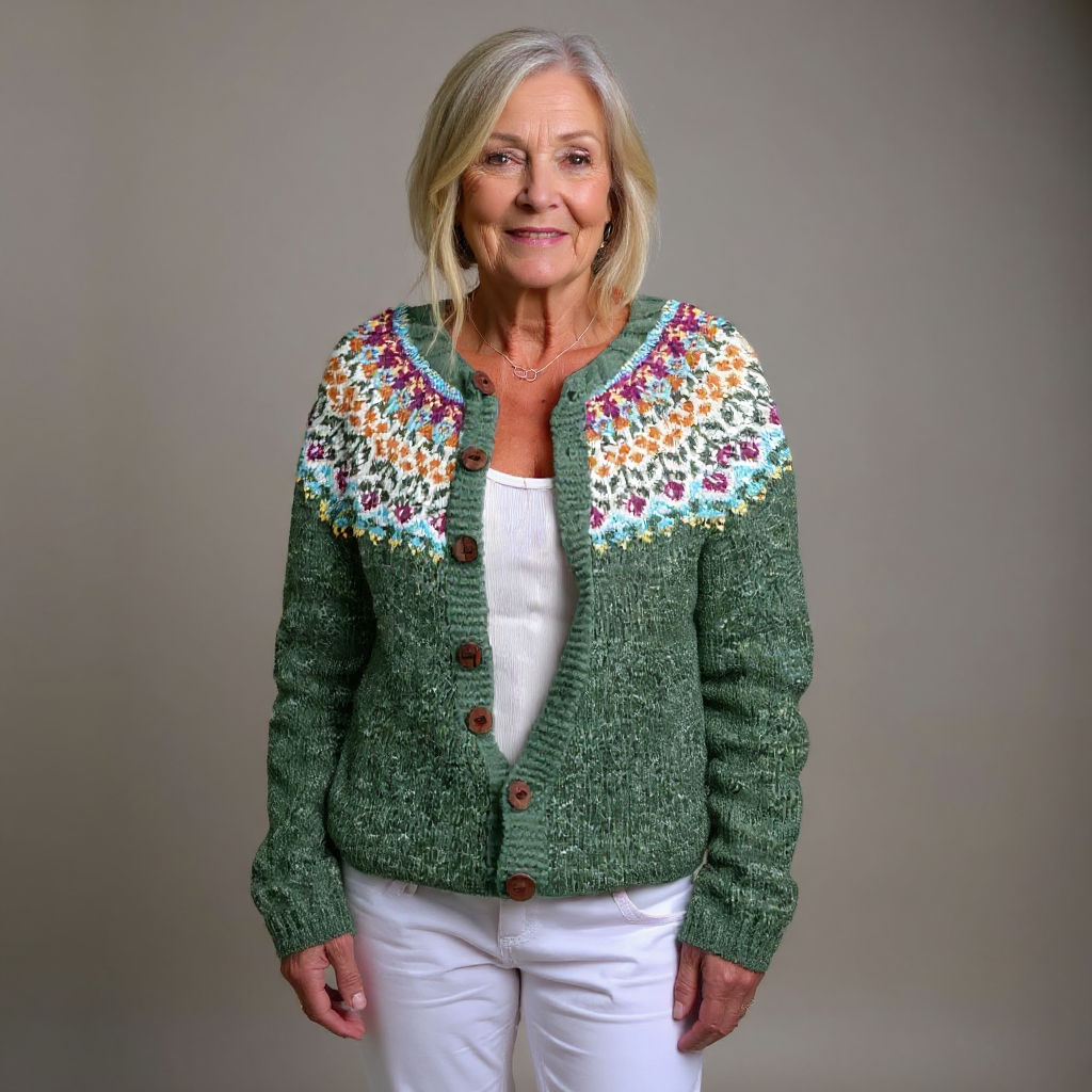 Josephine | Women's Vintage-Style Nordic-Pattern Cardigan
