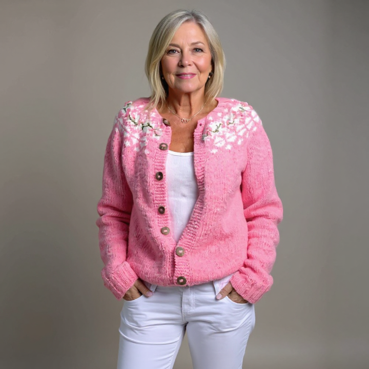 Rosalie | Women's Nordic-Pattern Button-Front Cardigan