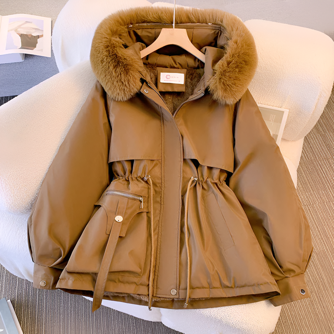 Romilly | Women's Hooded Winter Coat with Fluffy Collar