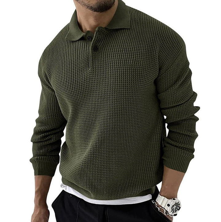 Edmund | Men's Waffle Knit Polo Jumper