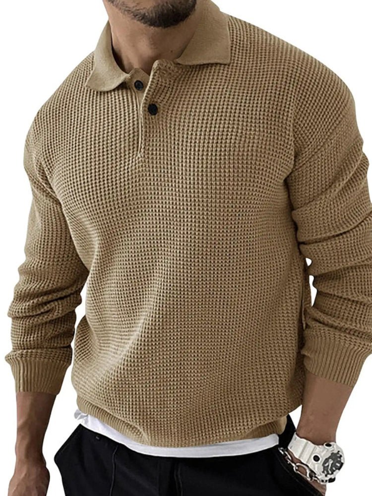 Edmund | Men's Waffle Knit Polo Jumper