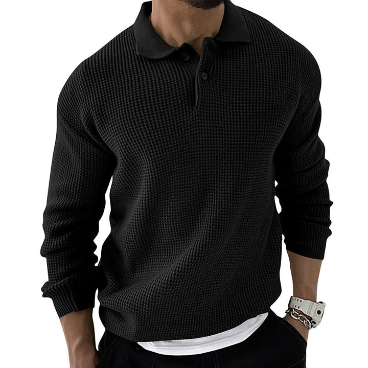 Edmund | Men's Waffle Knit Polo Jumper