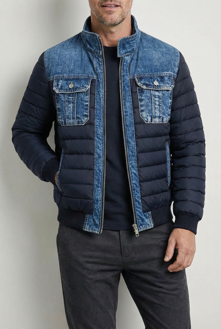 Conrad | Men’s Quilted Jacket with Denim Detailing