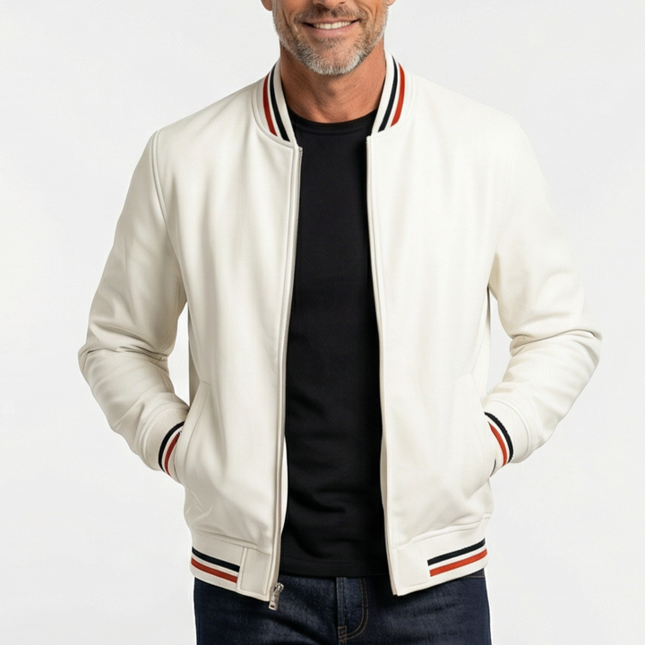 Harrison | Men’s Lightweight Zip Jacket with Contrast Ribbed Trim