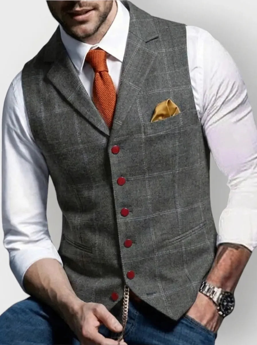 Ambrose | Men's Tweed-Look Waistcoat