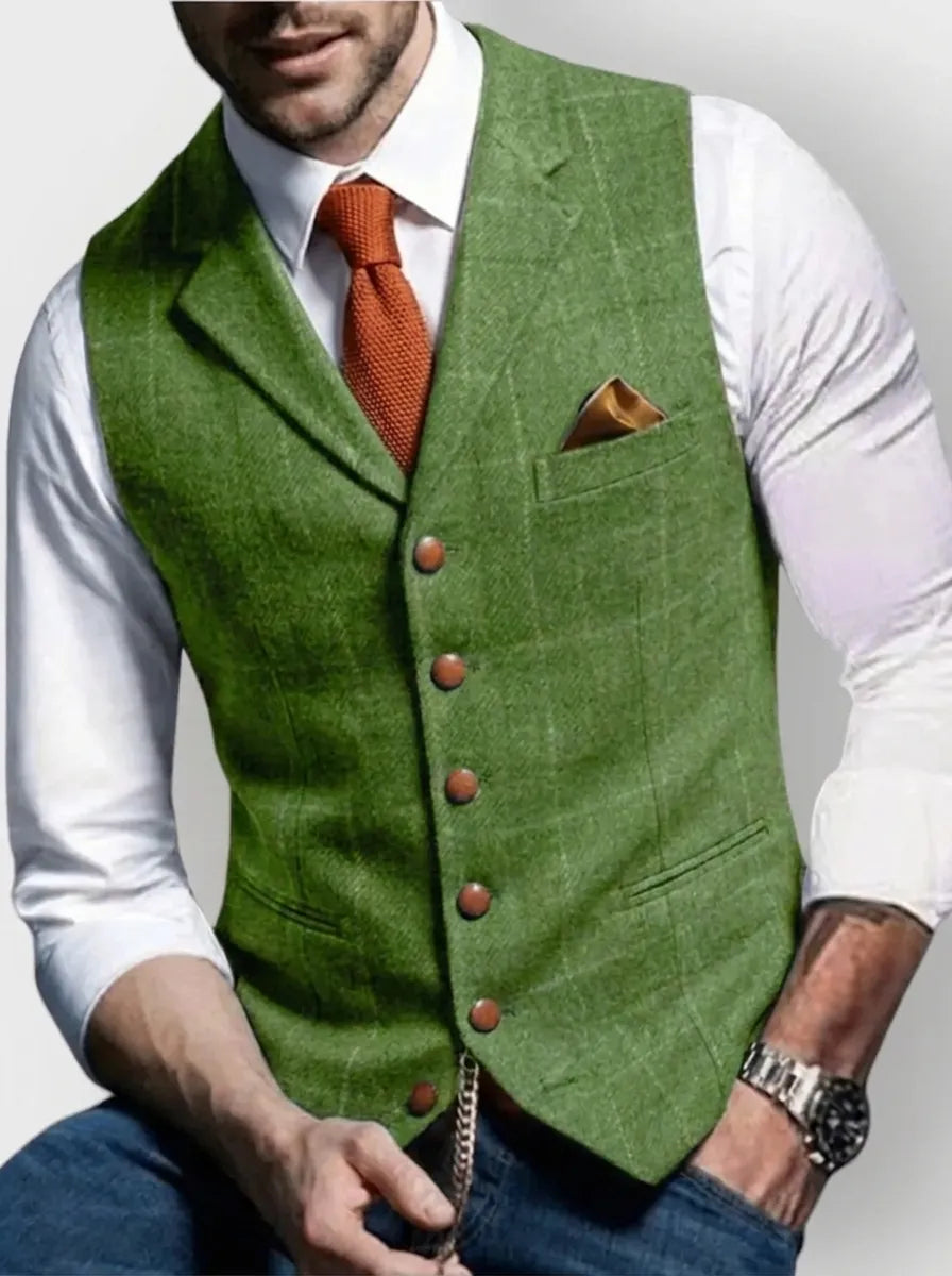Ambrose | Men's Tweed-Look Waistcoat