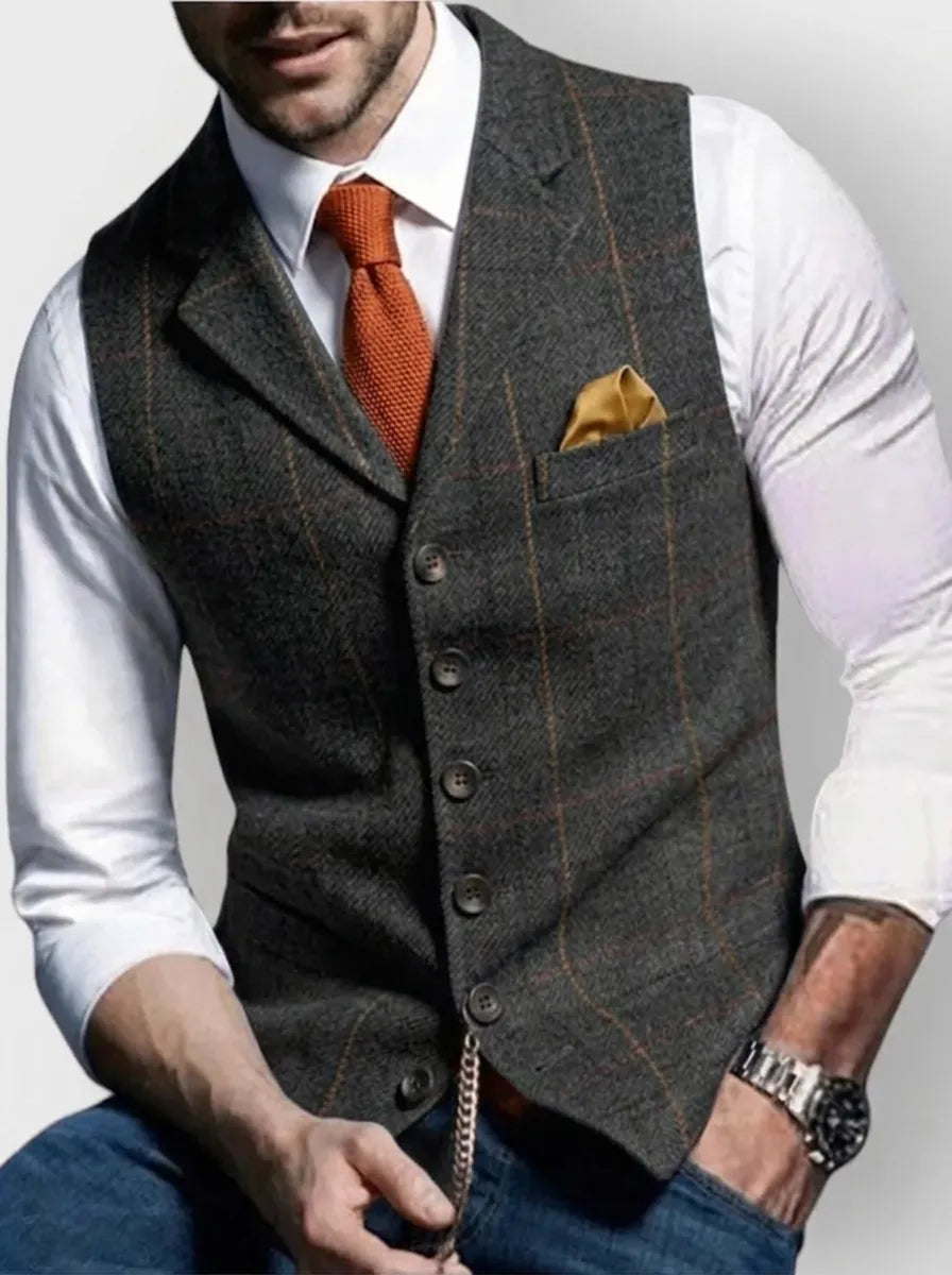 Ambrose | Men's Tweed-Look Waistcoat