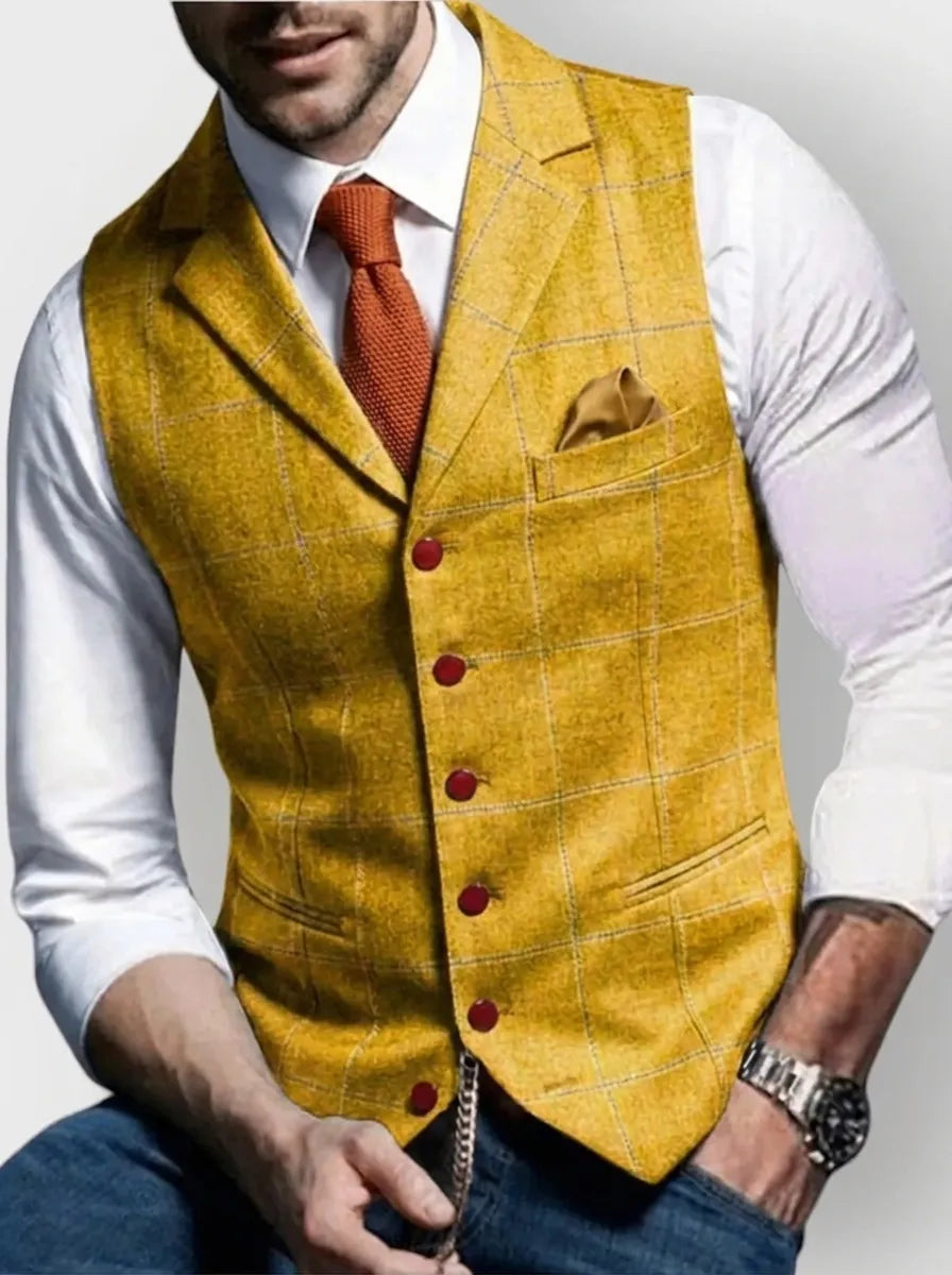 Ambrose | Men's Tweed-Look Waistcoat