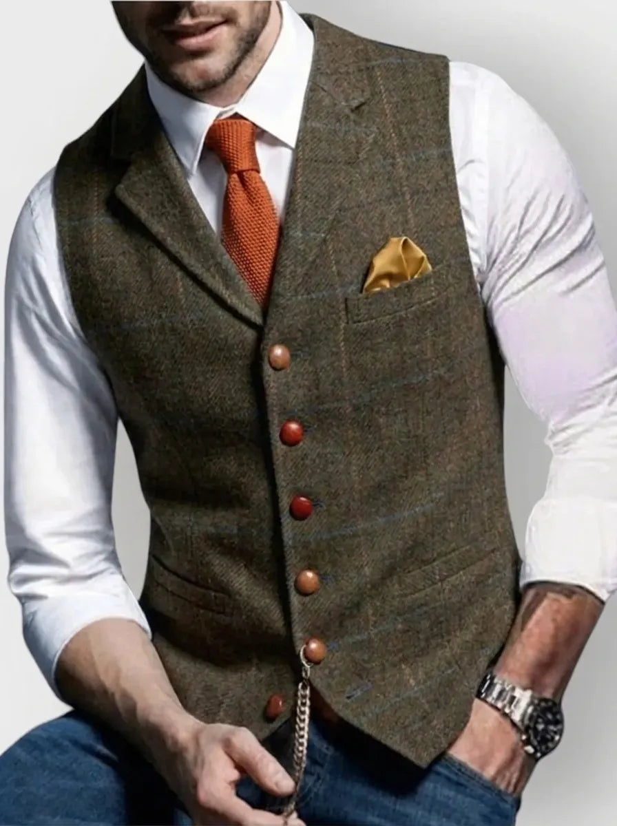 Ambrose | Men's Tweed-Look Waistcoat