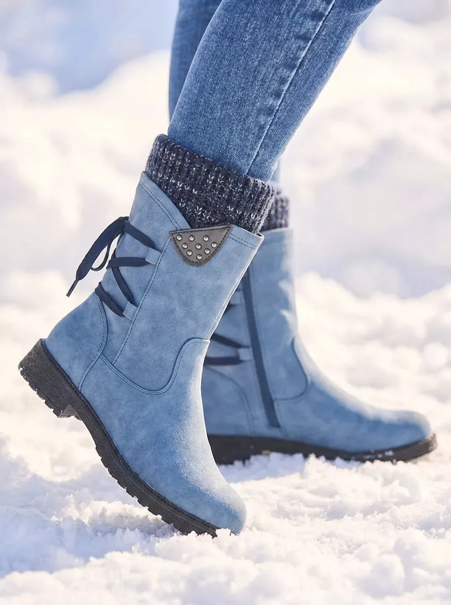 Olive | Women's Mid-Calf Boots with Knit Cuff