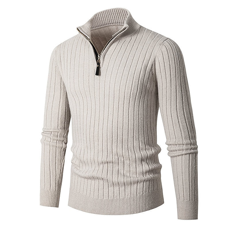 Elliot | Men's Ribbed Quarter-Zip Jumper