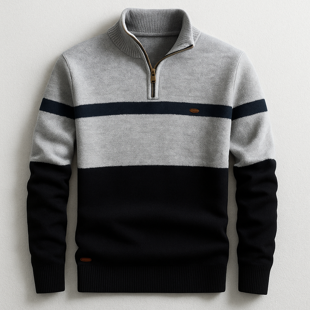 Harrison | Men's Colour Block Quarter-Zip Jumper