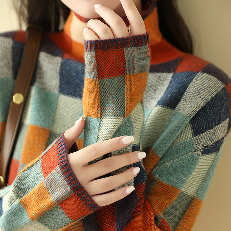 Mirelle | Colourful Check Knit Jumper