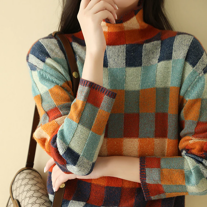 Mirelle | Colourful Check Knit Jumper