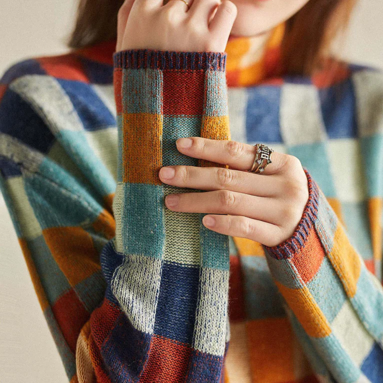 Mirelle | Colourful Check Knit Jumper