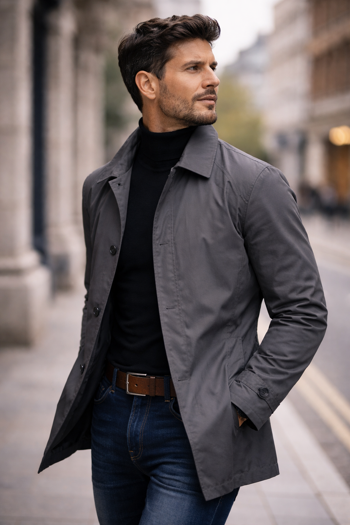 Edmund | Men’s Structured Quilted Spring Coat