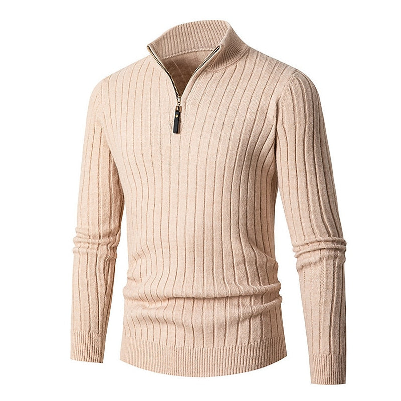 Elliot | Men's Ribbed Quarter-Zip Jumper