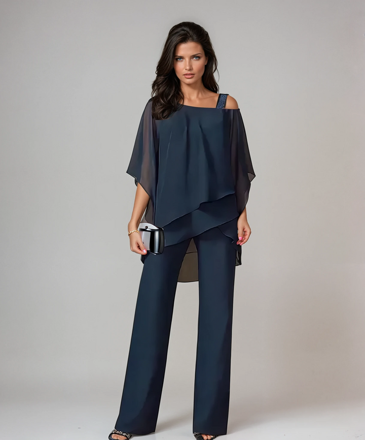 Evelyn | Women's Layered Two-Piece Trouser Set