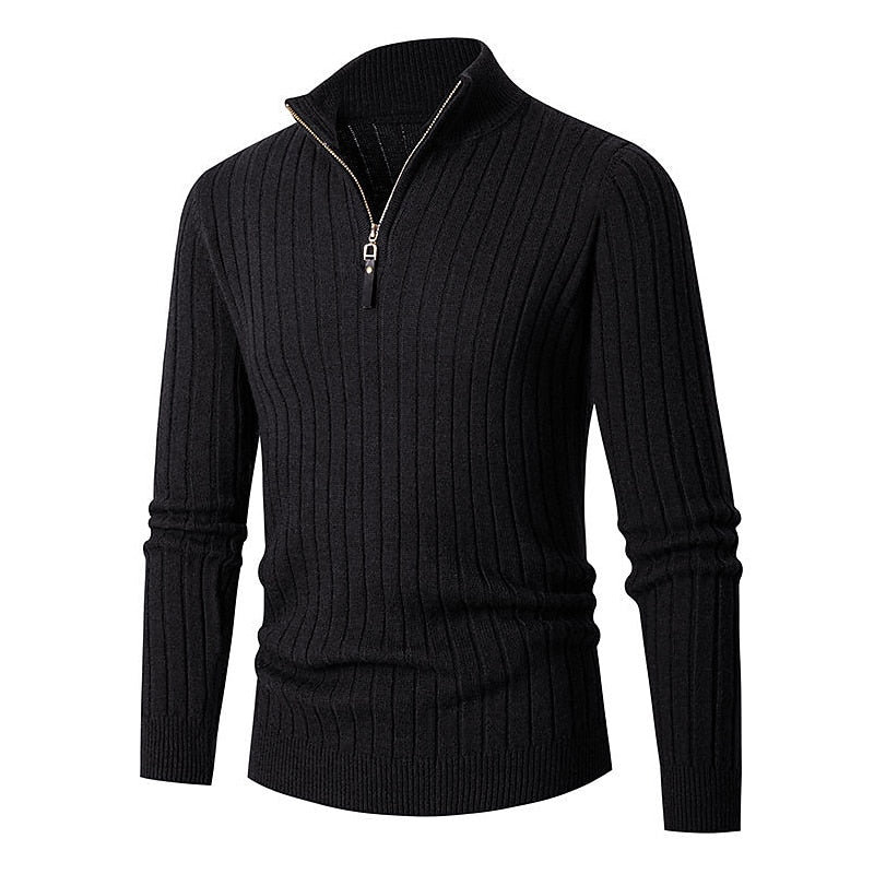 Elliot | Men's Ribbed Quarter-Zip Jumper