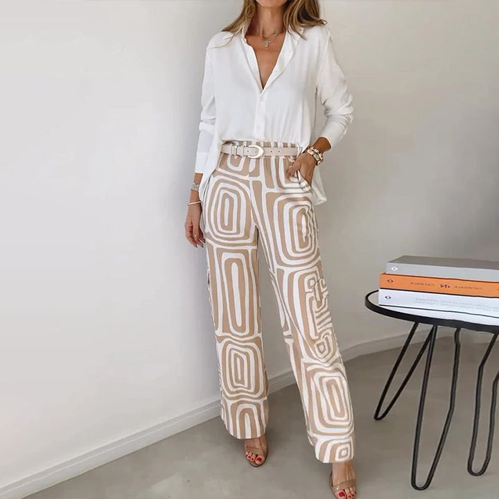Esmée | Flowing Shirt & Patterned Trouser Set