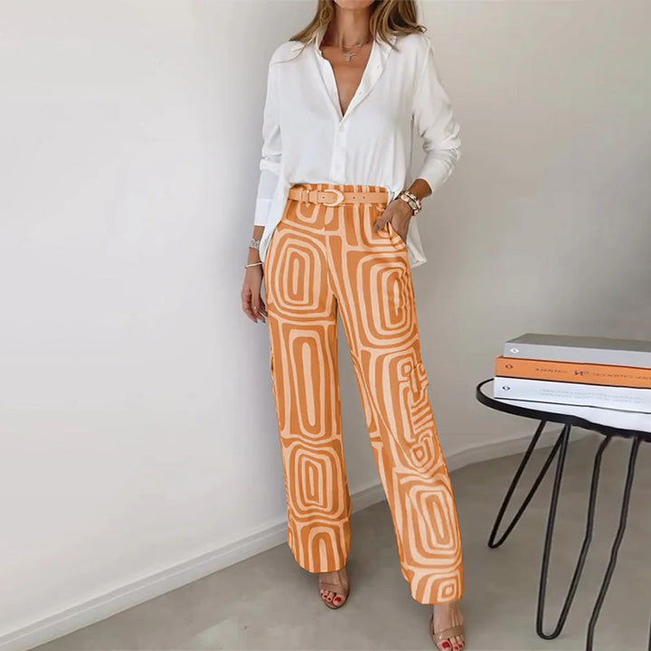 Esmée | Flowing Shirt & Patterned Trouser Set