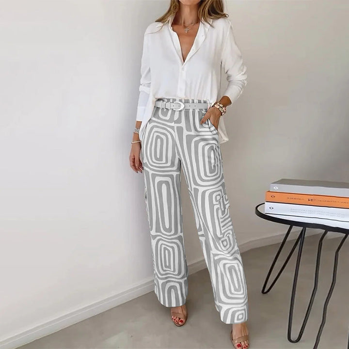 Esmée | Flowing Shirt & Patterned Trouser Set