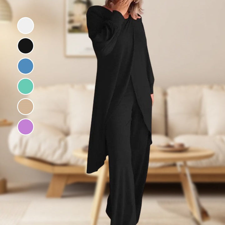 Isaline | High-Low Tunic & Wide-Leg Trouser Set