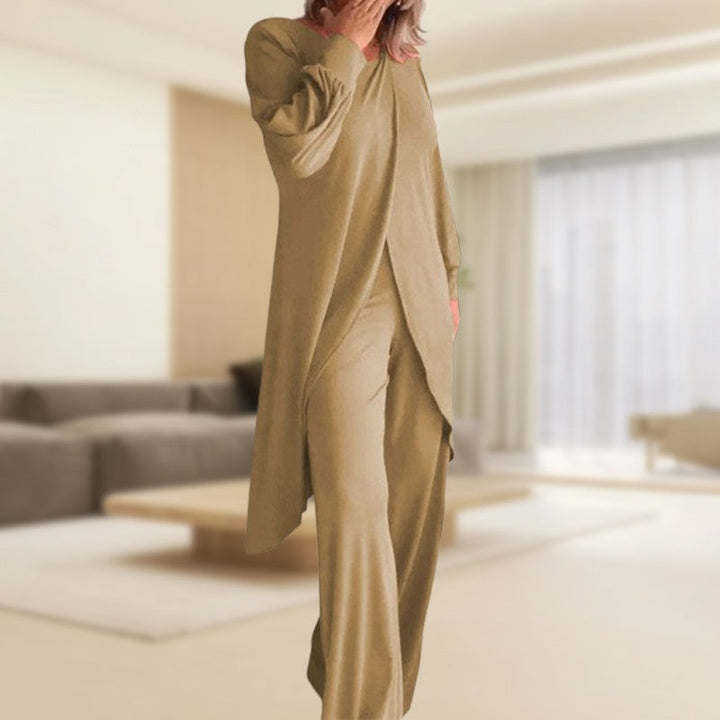 Isaline | High-Low Tunic & Wide-Leg Trouser Set