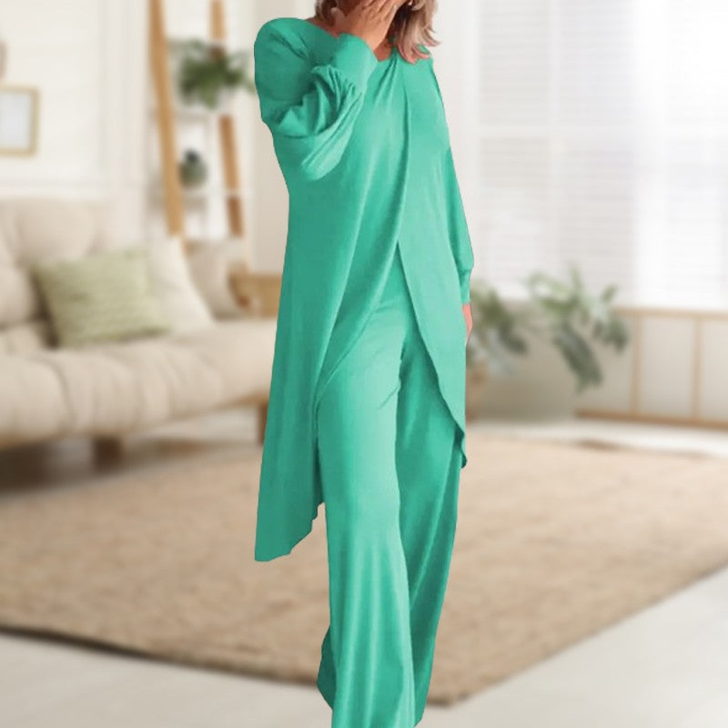 Isaline | High-Low Tunic & Wide-Leg Trouser Set