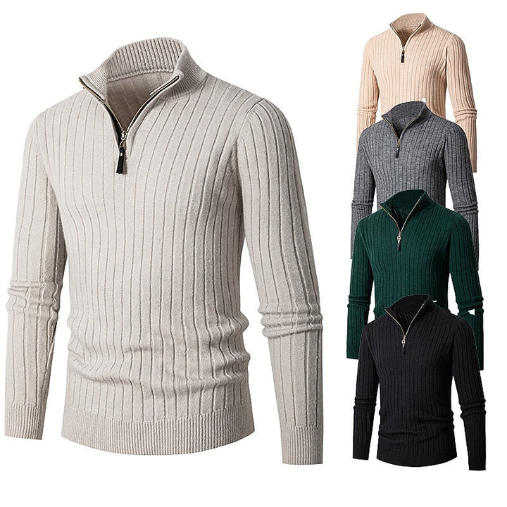 Elliot | Men's Ribbed Quarter-Zip Jumper