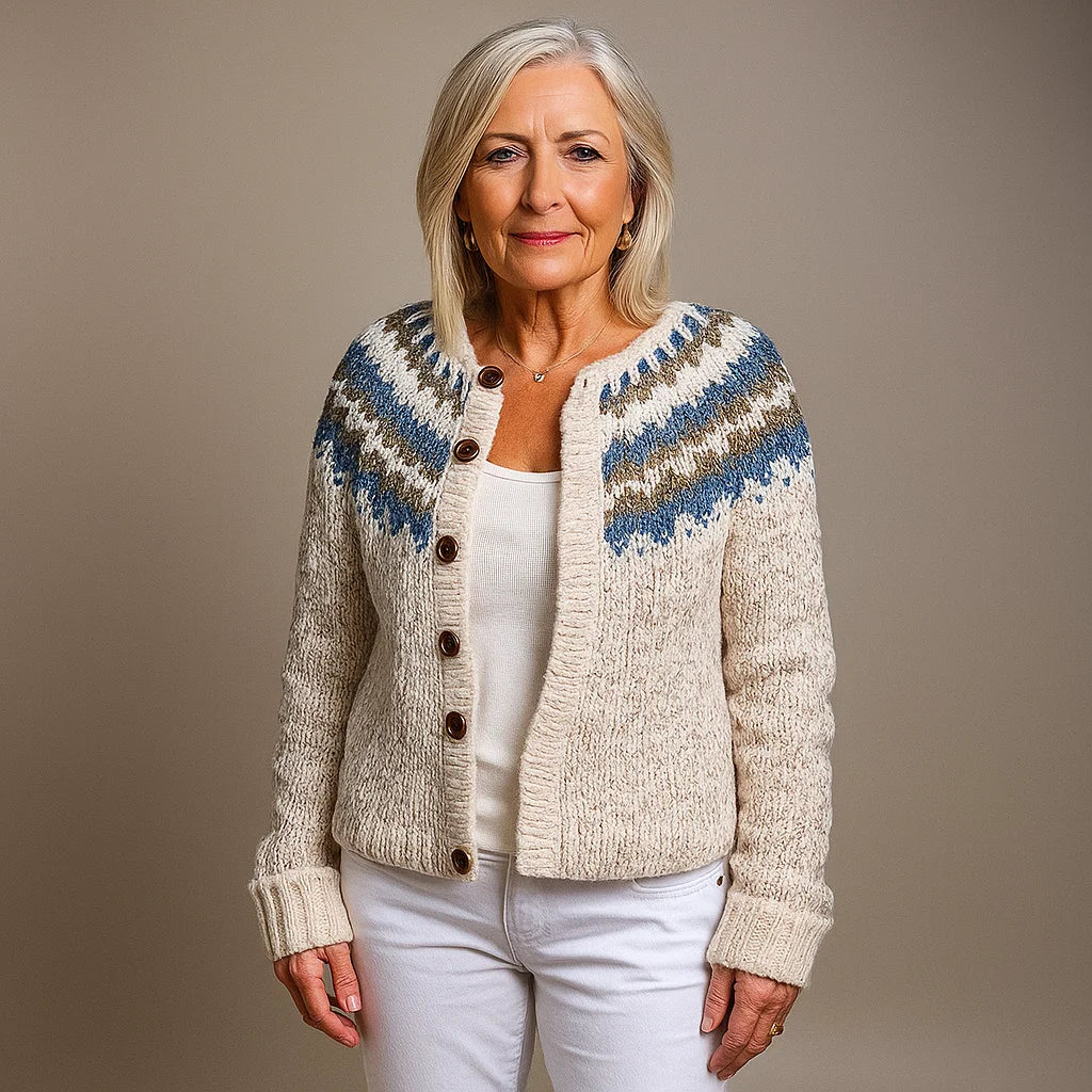 Felicity | Women's Nordic-Pattern Button-Front Cardigan