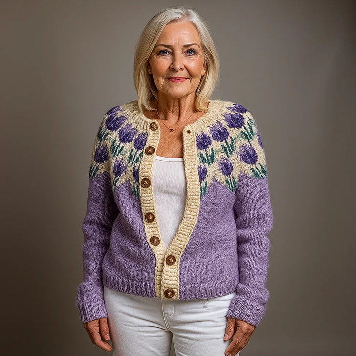 Winifred | Women's Vintage-Style Nordic-Pattern Cardigan