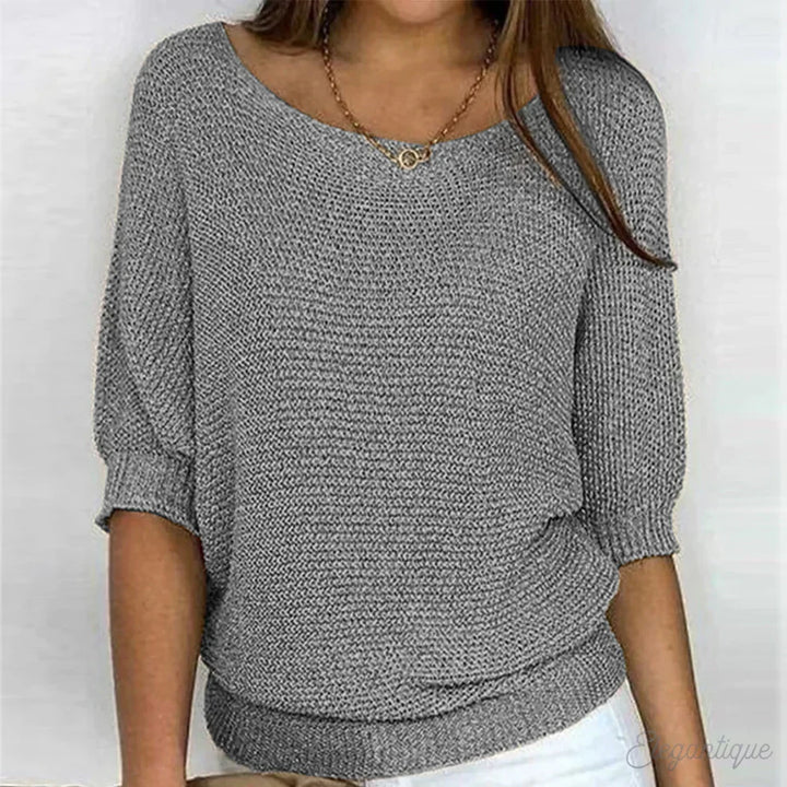 Jemima | Women's Open-Knit Crew Neck Jumper
