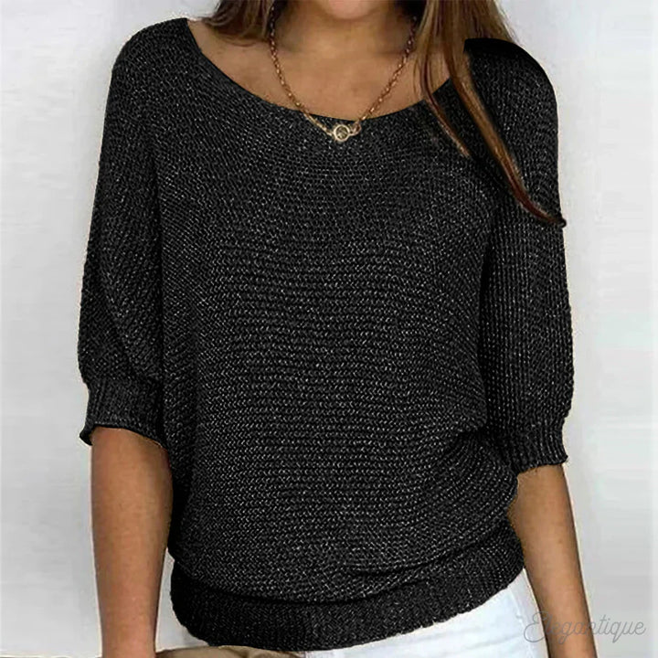 Jemima | Women's Open-Knit Crew Neck Jumper