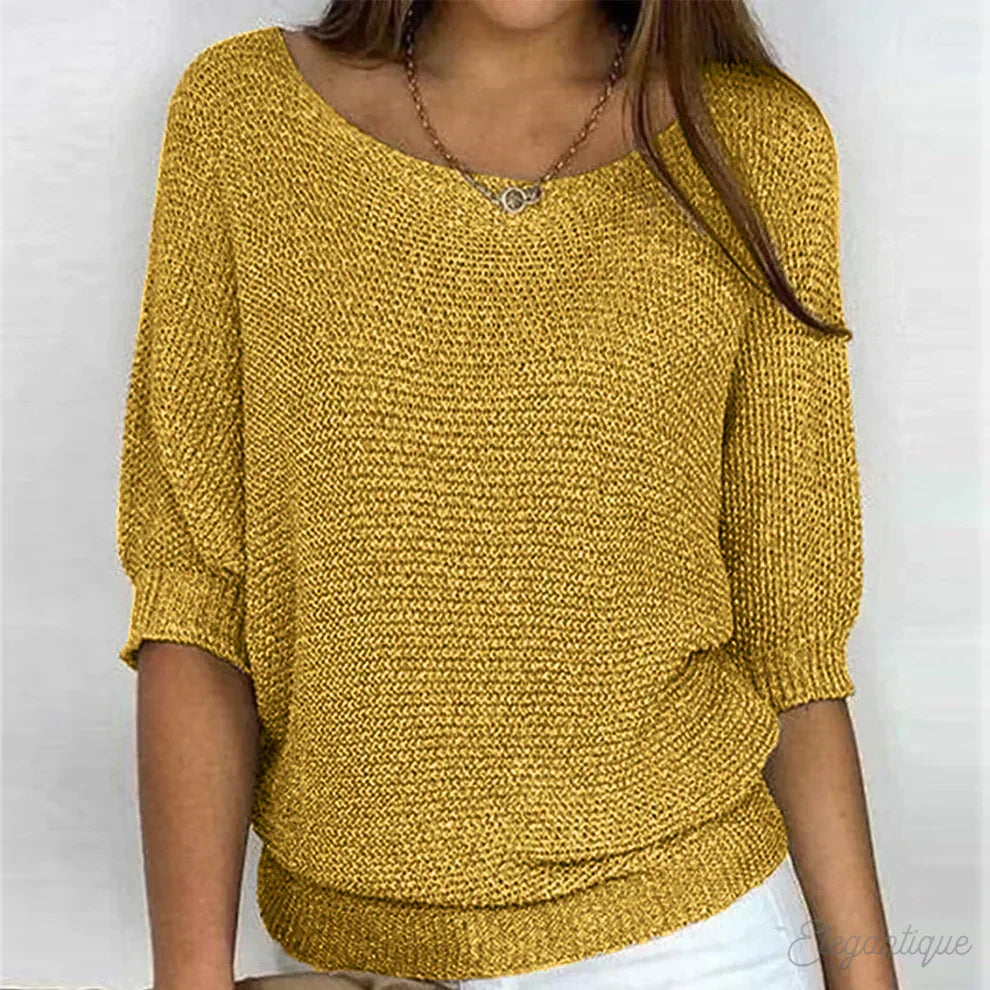 Jemima | Women's Open-Knit Crew Neck Jumper