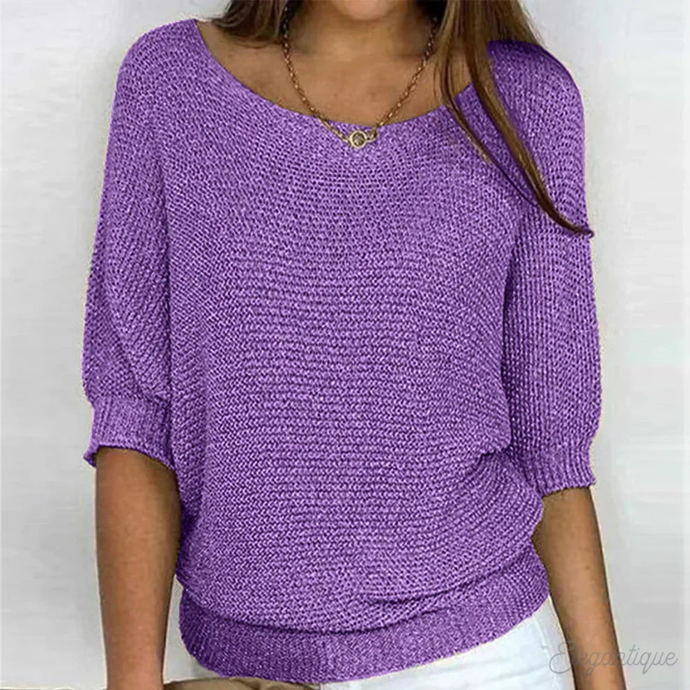 Jemima | Women's Open-Knit Crew Neck Jumper