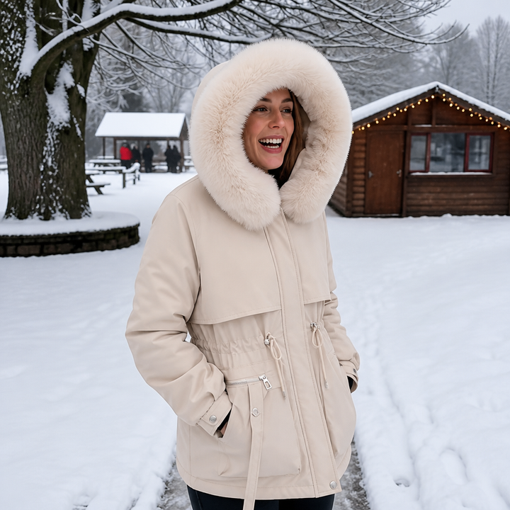 Dulcie | Women's Puffer Coat with Faux Fur Hood